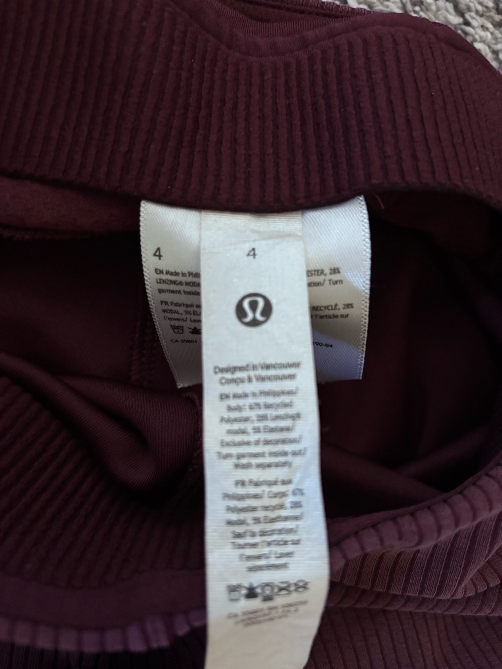 lululemon Ribbed Flare Leggings in Burgundy - Picture 7 of 13